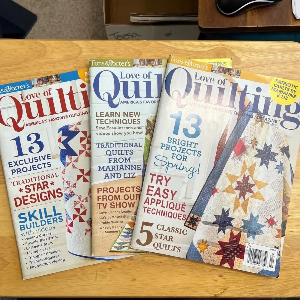Fons and Porters Love of Quilting Magazine Lot of 3 from Spring Summer 2015